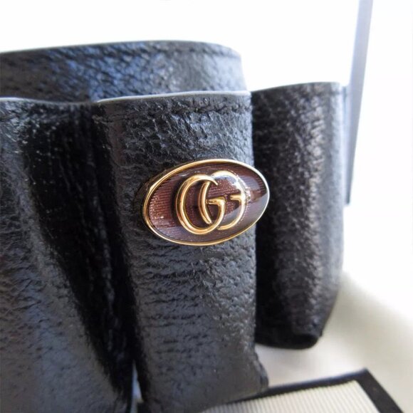 Auth GUCCI Lip case black leather - Picture 14 of 16